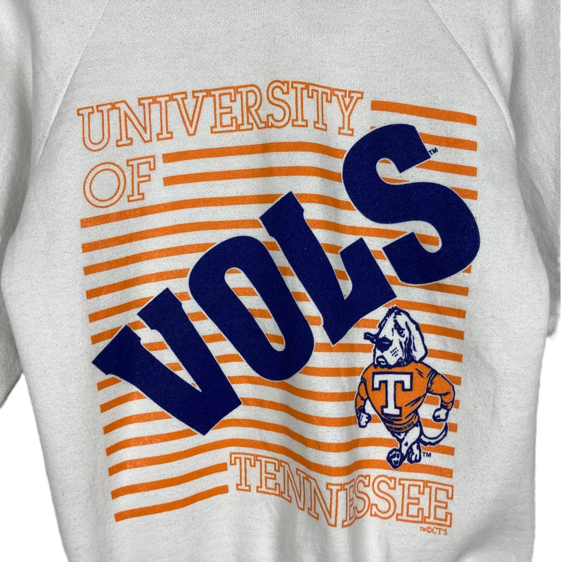 University Of Tennessee Sweatshirt, Vintage 90s University Of Tennessee Volunteers Football Crewneck Pullover Sweatshirt - Image 3