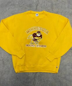 1980s Russell University Of Minnesota Flock Print Crewneck Sweatshirt Full Size, Minnesota Gophers University Football Fan Shirt