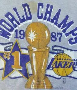 1987 Lakers World Champions Graphic T-Shirt Sweatshirt Pullover Hoodie Reprinted Full Color Full Size Gift for L.A.Lakers Fans