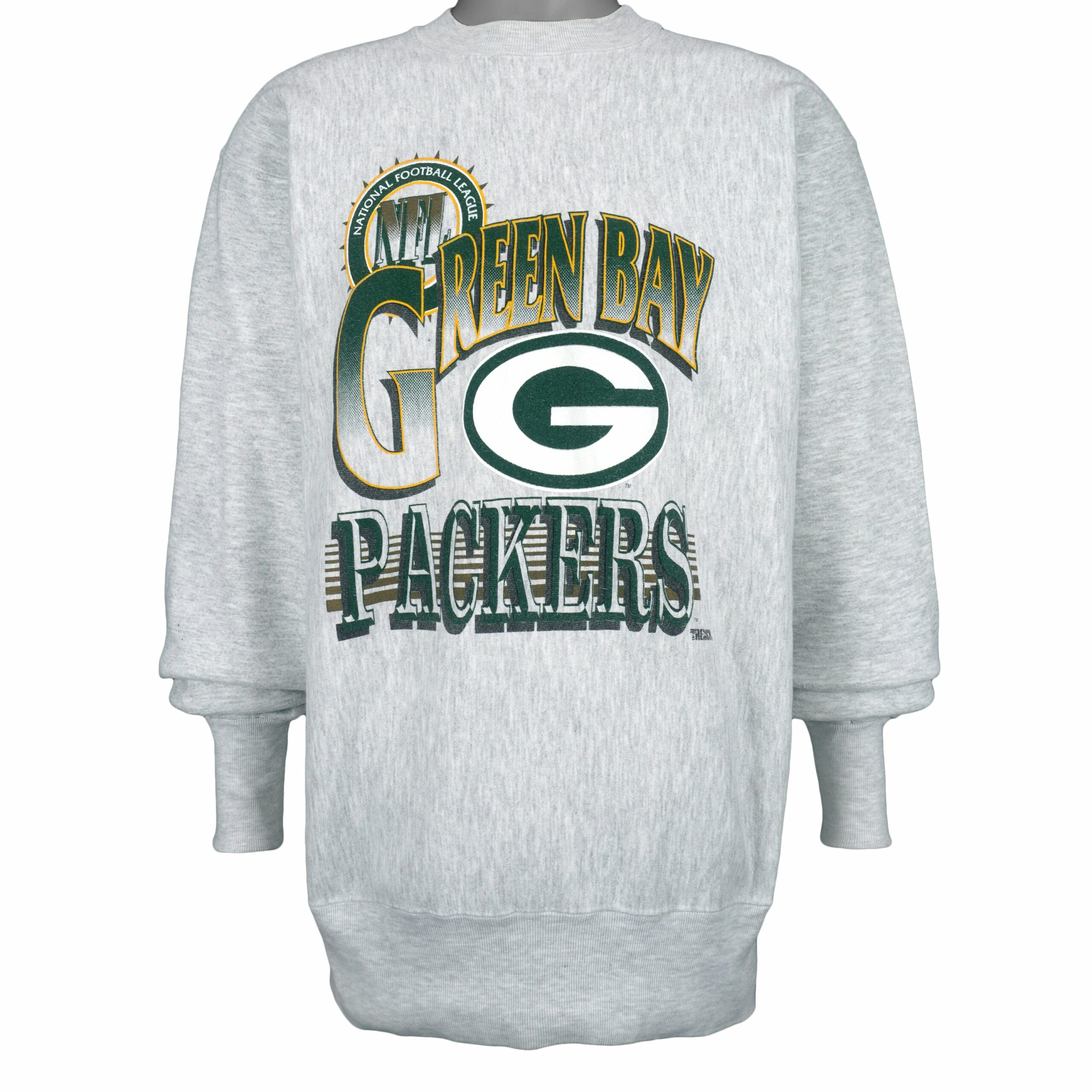 1990s Vintage Style Green Bay Packers Crew Neck Sweatshirt Hoodie Shirt Reprinted Full Size Gifts for NFL Fans