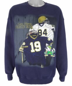 1990s Vintage Style NCAA Notre Dame Fighting Irish Sweatshirt Hoodie Shirt Reprinted Full Size Gifts for Fans