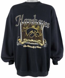 1990s Vintage Style NCAA University of Iowa Hawkeyes Crew Neck Sweatshirt Hoodie Shirt Reprinted Full Size Gifts for Fans