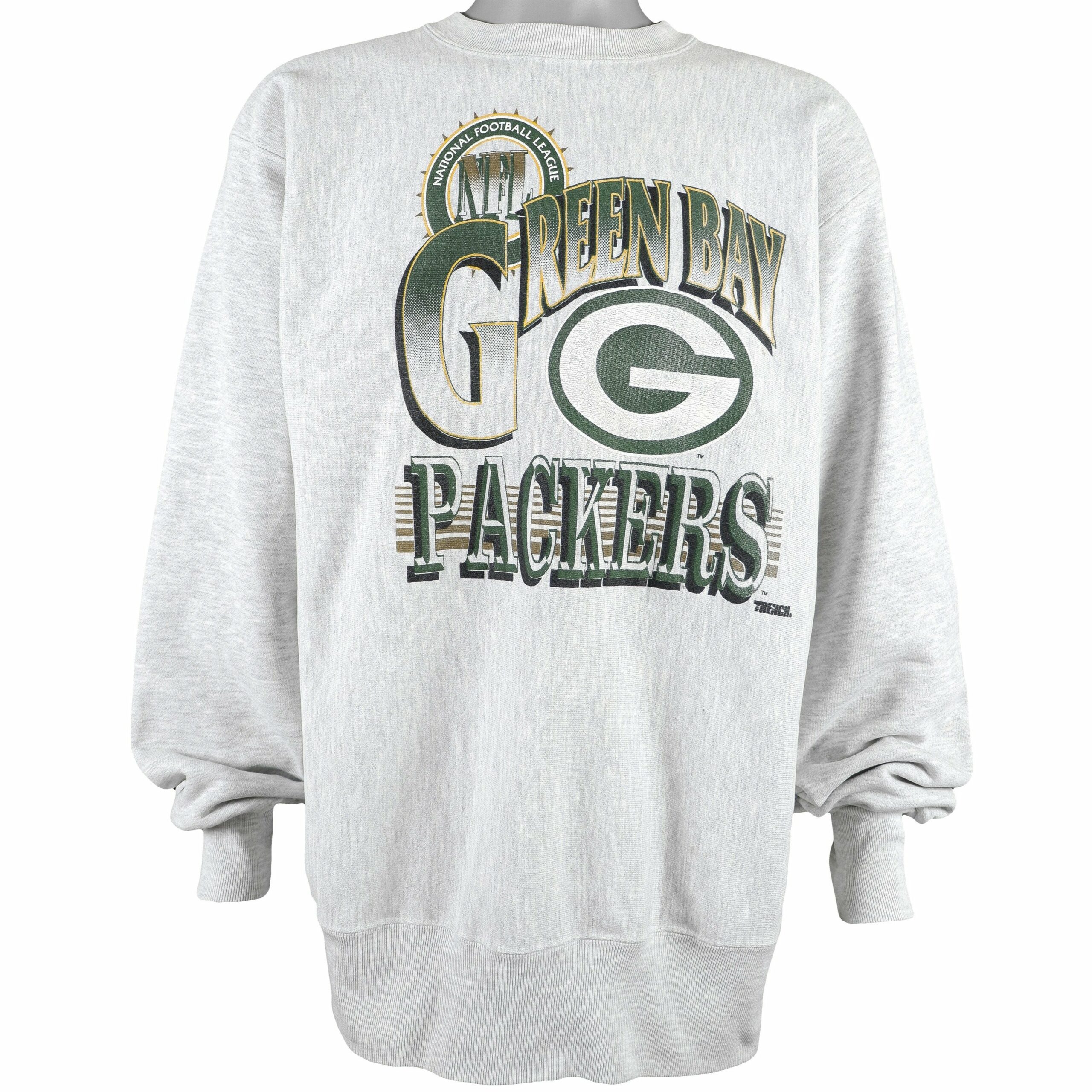 1990s Vintage Style NFL Green Bay Packers Crew Neck Sweatshirt Hoodie Shirt Reprinted Full Size Gifts for Fans