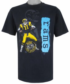 1990s Vintage Style NFL Los Angeles Rams Spell-Out T-Shirt Hoodie Sweatshirt Reprinted Full Size Gifts for Fans