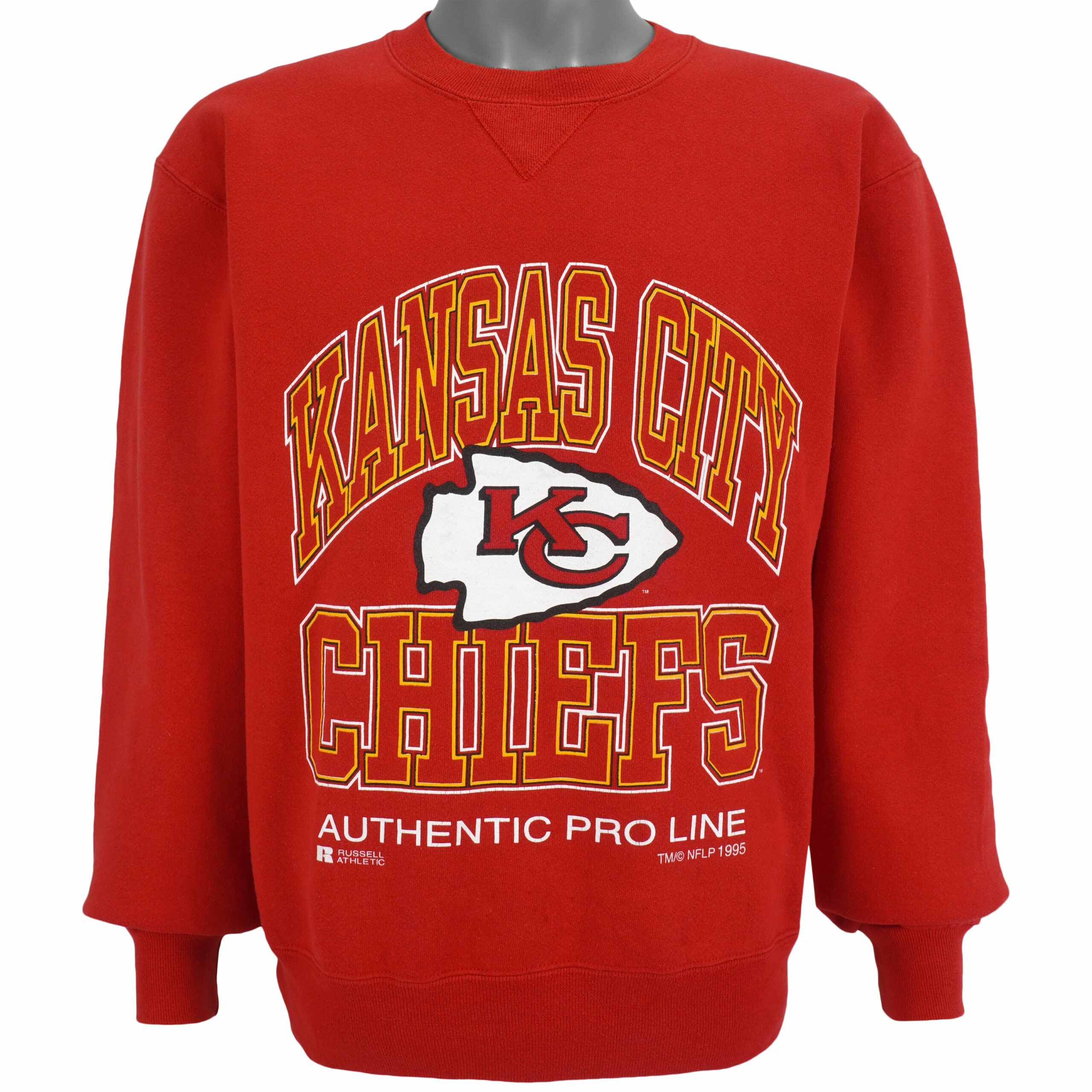 1995 Vintage Style NFL Kansas City Chiefs Crew Neck Sweatshirt Hoodie Shirt Reprinted Full Size Gifts for Fans