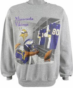 1995 Vintage Style NFL Minnesota Vikings Crew Neck Sweatshirt Hoodie Shirt Reprinted Full Size Gifts for Fans