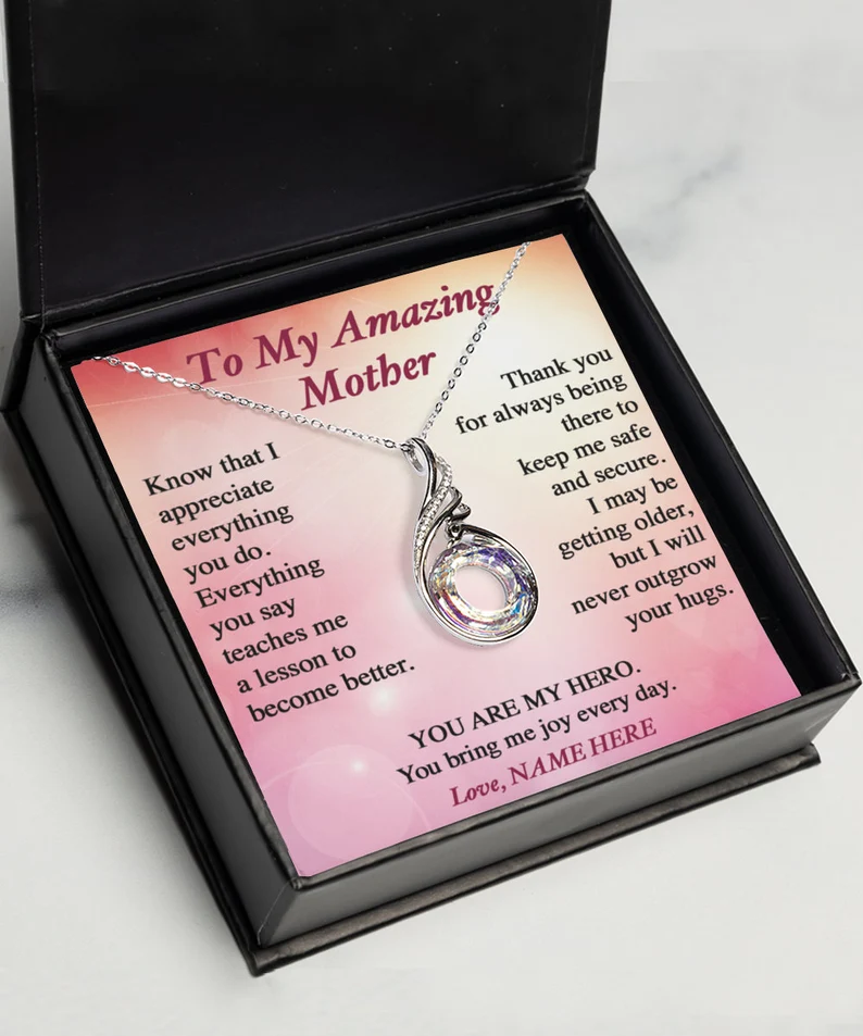 Rising Phoenix Necklace To My Mother, Personalized Mother's Day Message Card from daughter or son, Sterling Silver Phoenix Pendant Necklace - Image 2