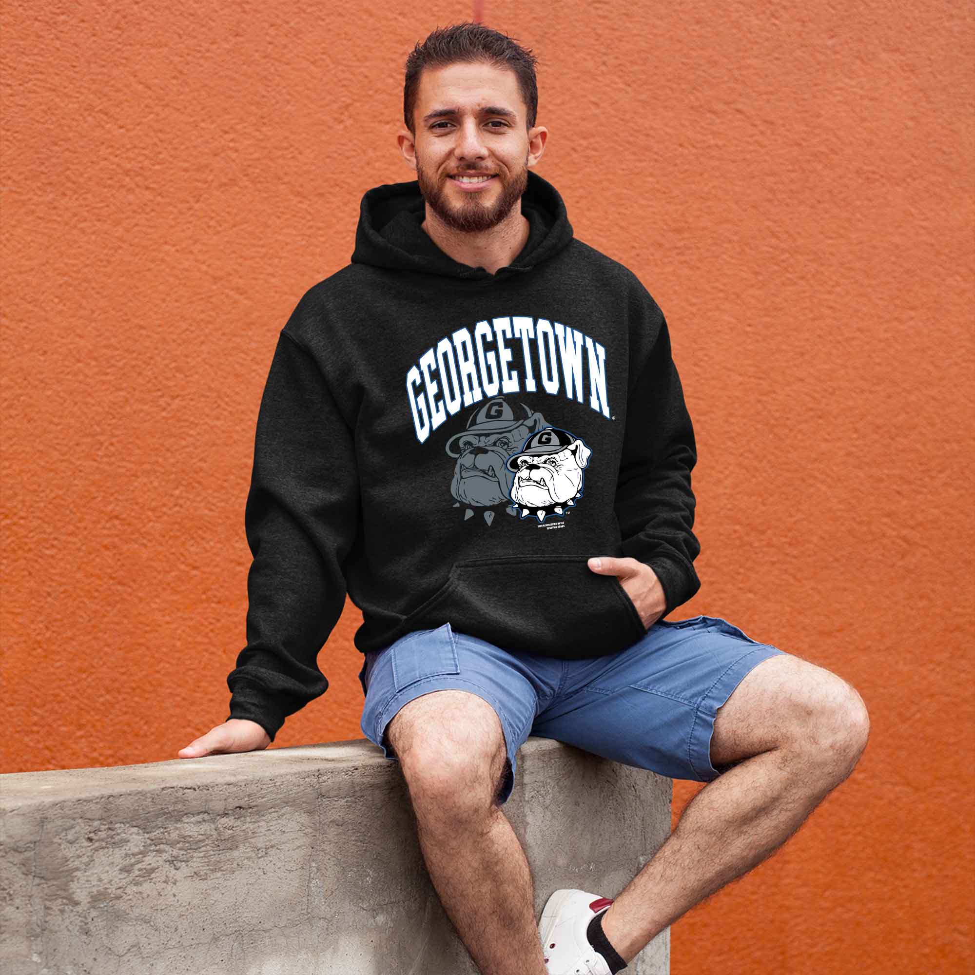 Vintage 90s Georgetown Hoyas Football Team Mens NCAA Division Georgetown University Sweatshirt - Image 2