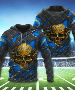 3D Skull Los Angeles Rams Hoodies Cheap Gifts for Fans