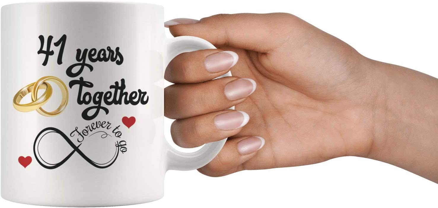 41St Wedding Anniversary For Him And Her, 41St Anniversarys For Her Him, 41St Anniversary Mug For Husband And Wife, 41 Years Together, Married 41 Years, 41 Years Couple