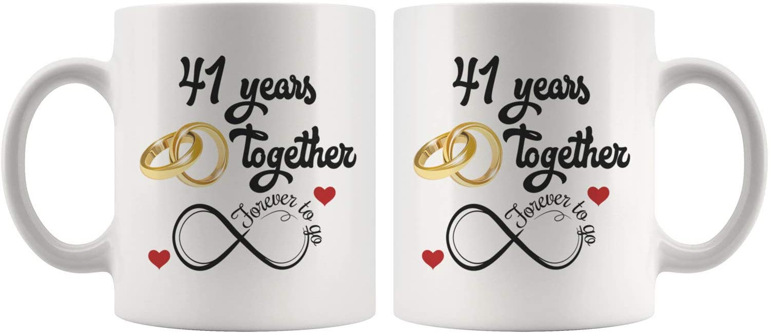 41St Wedding Anniversary For Him And Her, 41St Anniversarys For Her Him, 41St Anniversary Mug For Husband And Wife, 41 Years Together, Married 41 Years, 41 Years Couple