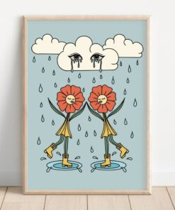 70s Art Boho Style Poster Floral Pattern Wall Art Canvas Print For Psychedelic Room Style