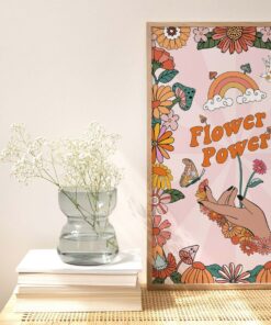 70s Floral Pattern Affirmation Poster Wall Art Prints For Living Room Bedroom