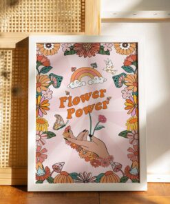 70s Floral Pattern Affirmation Poster Wall Art Prints For Living Room Bedroom