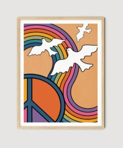 70s Poster Floral Pattern Hippie Style Wall Art Print For Home