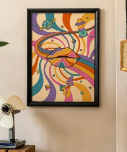 70s Psychedelic Colorful Poster Retro Groovy 70s Hippie Canvas Wall Art Print For Living Room Décor