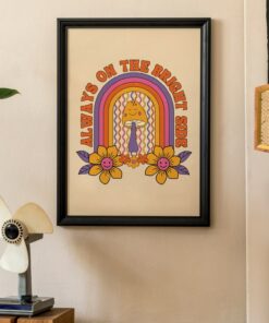 70s Psychedelic Mushrooms Poster Hippie Rainbow Wall Art Canvas Print