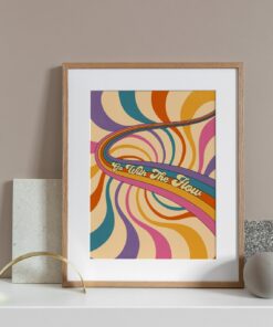 70s Psychedelic Rainbow Poster Retro Hippie Trendy Wall Art Print
