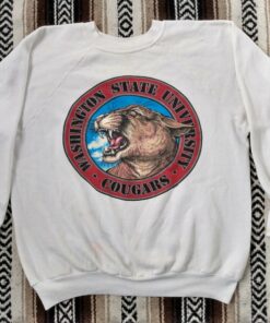 80s 90s WSU Cougars Sweatshirt Vintage Crewneck 1980s Washington State University Pullman Wazzu Party College Sportswear Alumni Gear Crimson