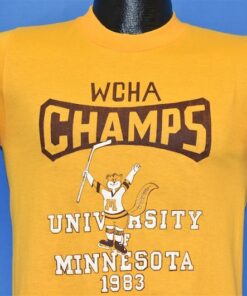 80s University Minnesota Wcha Champs 1983 Hockey Golden Gophers T-Shirt Full Size, Minnesota Gophers University Football Fan Shirt