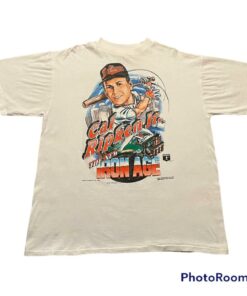 90s 1996 Baltimore Orioles Caricature Cal Ripken Jr 8 T Shirt Hoodie Sweatshirt Full Size Full Color