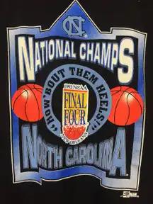 90s NCAA Champs North Carolina BNA Single Stitch T-Shirt Sweatshirt Pullover Hoodie Reprinted Full Color Full Size