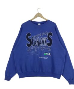 90s Seattle Seahawks Sweatshirt Crewneck T-Shirt Sweatshirt Pullover Hoodie Reprinted Full Color Full Size Gift for NFL Fans