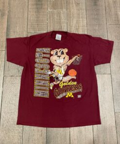 90s Vintage Minnesota Gophers Cartoon Basketball Team Shirt Full Size, Minnesota Gophers University Football Fan Shirt