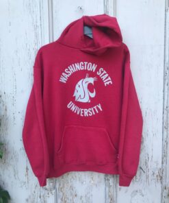 90s WSU Hoodie, Vintage Washington State University Cougars Classic Logo Wazzu Hooded Sweatshirt