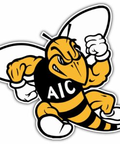 AIC Yellow Jackets NCAA Logo Vinyl Decals Sticker For Car Truck Door And Window Laptop Gifts For Fan