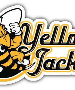 AIC Yellow Jackets NCAA Logo Vinyl Decals Sticker For Car Truck Door And Window Laptop Gifts For Fans
