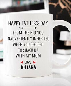 Adam Store Personalized Father Day Mug, Happy Father's From The Kid You Inadvertently Inherited Gifts For Dad Daughter Son Day, Custom Ceramic Coffee Mug 11-15Oz