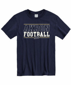 Akron Zips Navy Blue Football Short Sleeve Shirt, University Of Akron Sweatshirt, Akron Zips Shirt Gifts for NCAA Fans