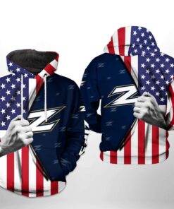 Akron Zips Us Flag 3D All Over Print Zip Hoodie Gifts For Ncaa Fans