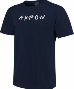 Akron Zips Womens Navy Blue Wordmark Dots Short Sleeve T-Shirt