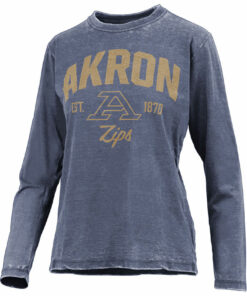 Akron Zips Womens Vintage Burnout Long Sleeve, University Of Akron Sweatshirt, Akron Zips Shirt Gifts for NCAA Fans