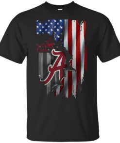 Alabama Crimson Tide Flag America Unique Tshirt And Hoodie Black, Alabama Sweatshirt Full Size Gifts for NCAA Fans