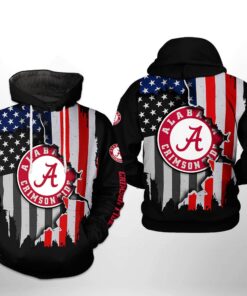 Alabama Crimson Tide Ncaa Us Flag 3D Hoodie Zip Hoodie, 3D All Over Print Hoodie Zip Hoodie