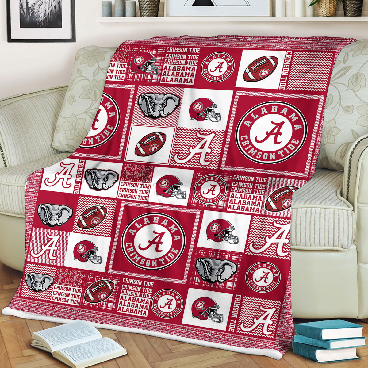 Alabama Crimson Tide Sherpa Fleece Blanket Gifts for NCAA Fans