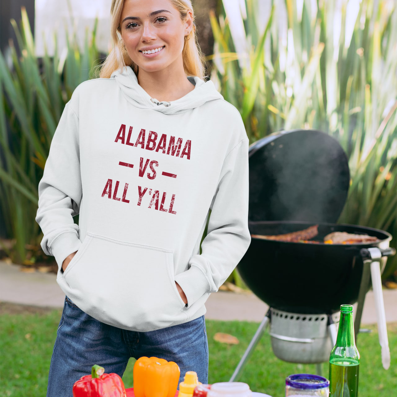 Alabama Vs All Y'All Vintage Weathered Southerner Sports Fan Gift Unisex T-Shirt Sweatshirt Hoodie - Image 3