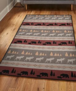 Alces Alces Area Rugs, Rustic Moose Rug, Rustic Rug, Rustic Lodge Area Rugs, Carpet for Living Room A04