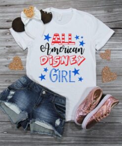 All American Disney Girl, Disney 4th of July Shirts, Disney Shirts, Women's Disney Shirt, Girls Disney Shirt, American Shirt Gift For Men Women Kid Hoodie Sweatshirt Toddler Shirt