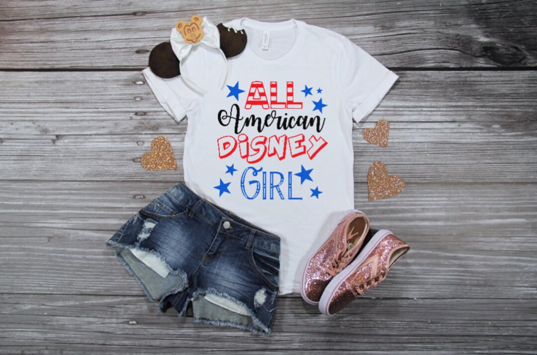 All American Disney Girl, Disney 4th of July Shirts, Disney Shirts, Women's Disney Shirt, Girls Disney Shirt, American Shirt Gift For Men Women Kid Hoodie Sweatshirt Toddler Shirt