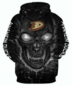 Anaheim Ducks Hoodies Long Sleeve 3D Skull Hoodies Gifts for Fans