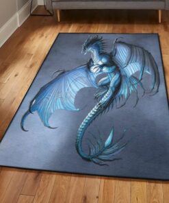 Angel Art Deco Rug, Dragon Opened WinIn Sky Rug, Dragon Area Rug, Dragon Themed Rugs, Gift For Dragon Lovers, Personalized Rug, Carpet For Living Room, Bedding Room Home Decor DG167