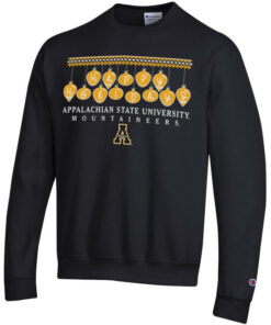 App State Mountaineers Holiday Ornaments Powerblend Ugly Sweater Crew Sweatshirt