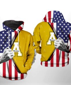 Appalachian State Mountaineers Ncaa Us Flag 3D All Over Print Hoodie, Zip-Up Hoodie