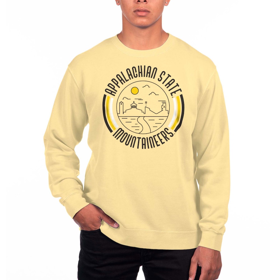 Appalachian State Mountaineers Uscape Apparel Pigment Dyed Fleece Crew Neck Sweatshirt