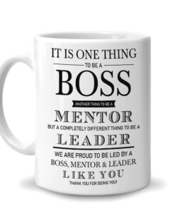 Appreciation Christmas Birthday Gift For Boss From Employee - We Are Proud To Be Led By A Boss Mentor Leader Like You 11Oz White Ceramic Coffee Tea Mug