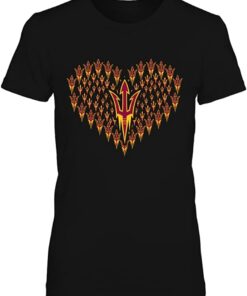 Arizona State Sun Devils Hoodie Logo Heart, ASU Hoodie, Sweatshirt, Shirt Full Size Gifts for NCAA Fans